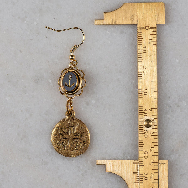 Gold Medallion Earrings | Vintage Upcycled Jewellery | Bohemian Style