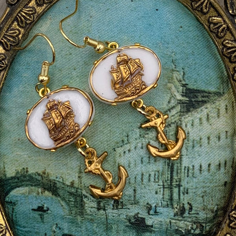 Mid Century Design | Sailing Ship | Handmade in Australia | Gold Anchor