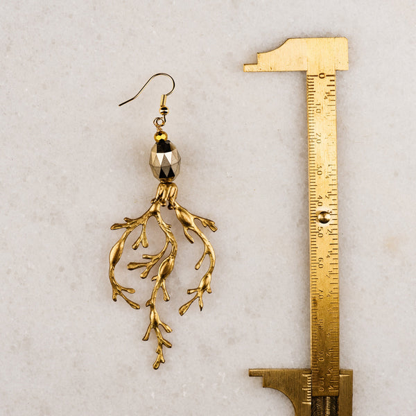 Gold Leaf Earrings | Vintage French | Handmade in Australia