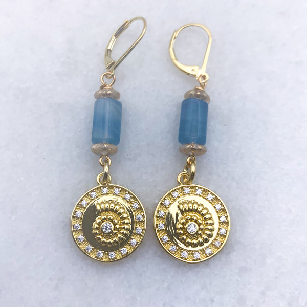 Blue Calcite | Ocean Charm | Conch Shell | Handmade in Australia