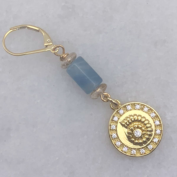 Blue Calcite | Ocean Charm | Conch Shell | Handmade in Australia