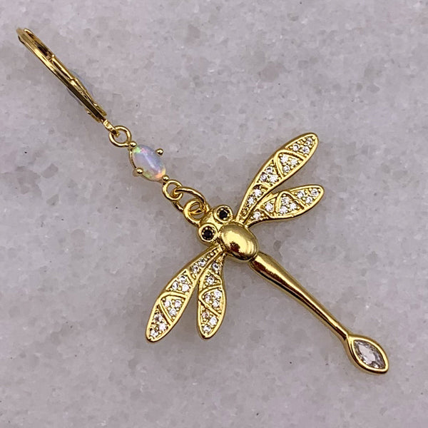 Opal Earrings | Dragonfly | Handmade in Australia | Gold Filled | Beautiful
