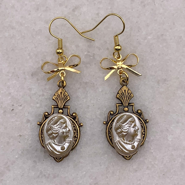 Cameo Earrings | Pearl Jewellery | Handmade in Australia | Vintage | Bohemian Style