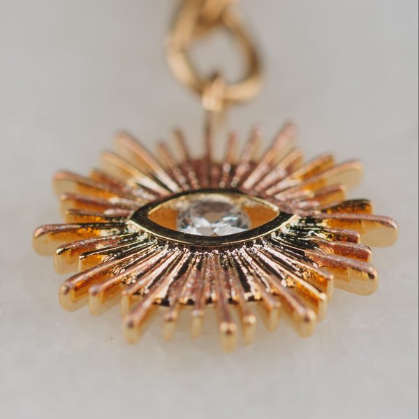 Gold Vintage Earrings | Handmade in Australia | Gold Sun Eye | Venus Symbol | Womans Symbol