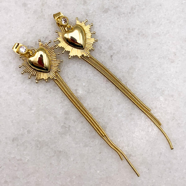Sacred Heart | Tassel Earrings | Handmade in Australia | Gold