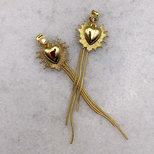 Sacred Heart | Tassel Earrings | Handmade in Australia | Gold