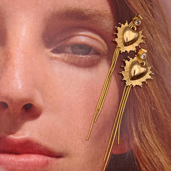 Sacred Heart | Tassel Earrings | Handmade in Australia | Gold