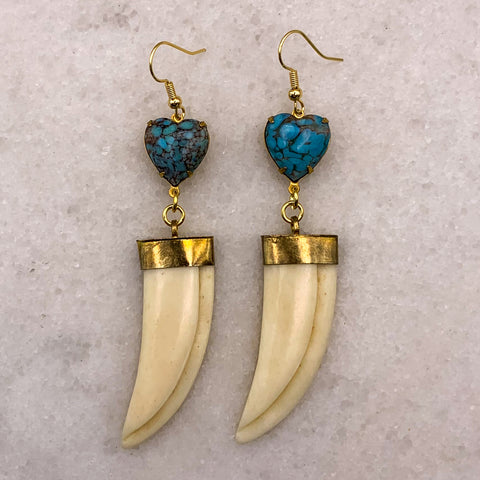 Carved Bone | Turquoise | Handmade in Australia | Bohemian 


