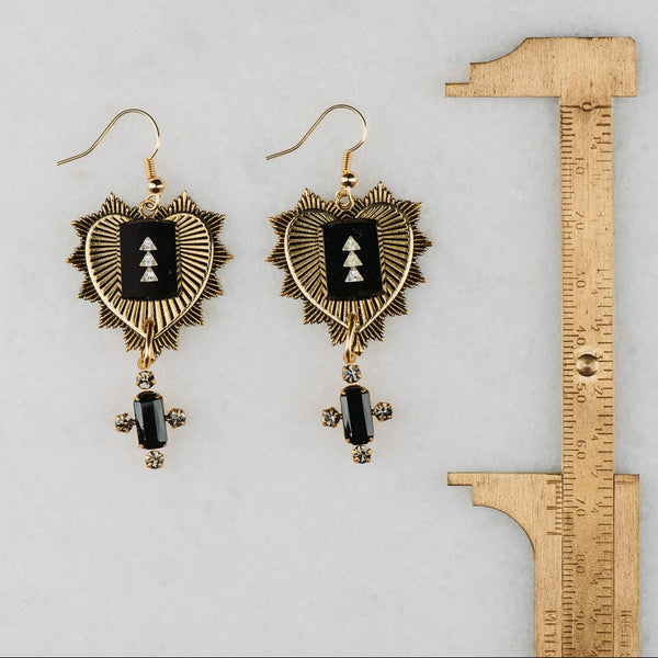 Heart Earrings | Vintage Jewel | Art Deco | Handmade in Australia