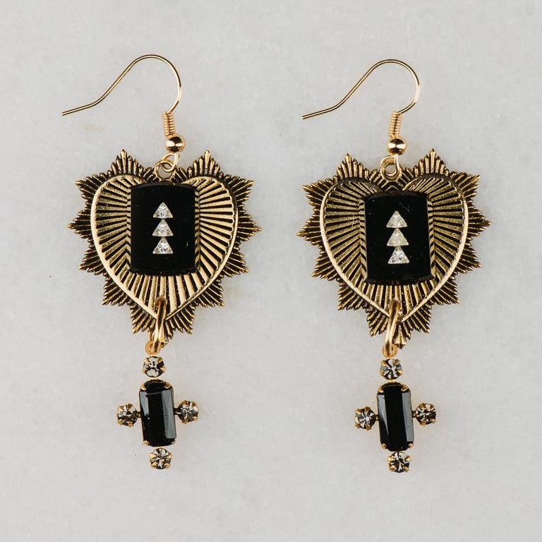 Heart Earrings | Vintage Jewel | Art Deco | Handmade in Australia