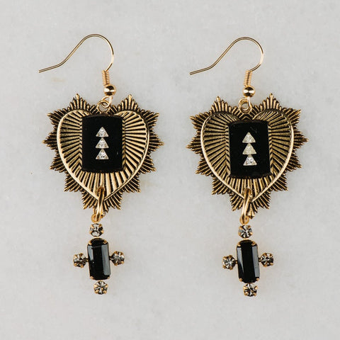 Heart Earrings | Vintage Jewel | Art Deco | Handmade in Australia