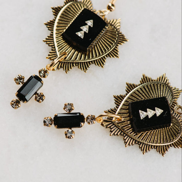 Heart Earrings | Vintage Jewel | Art Deco | Handmade in Australia