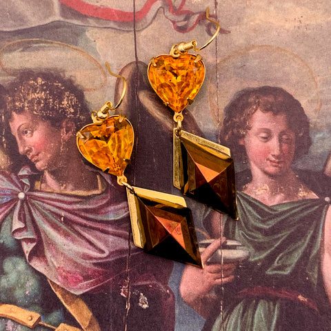 Rhombus Cut Crystal | Vintage | Handmade in Australia | Bohemian 