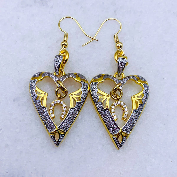 Heart Earrings | Silver and Gold Mixed | Handmade in Australia | Lucky in Love 