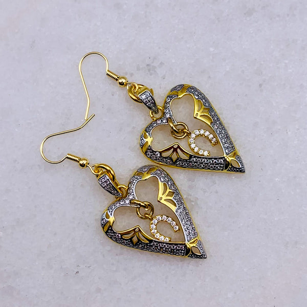 Heart Earrings | Silver and Gold Mixed | Handmade in Australia | Lucky in Love 