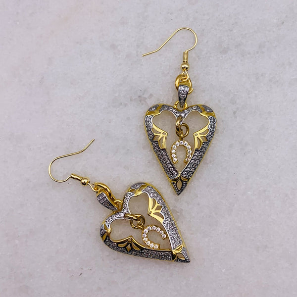 Heart Earrings | Silver and Gold Mixed | Handmade in Australia | Lucky in Love 