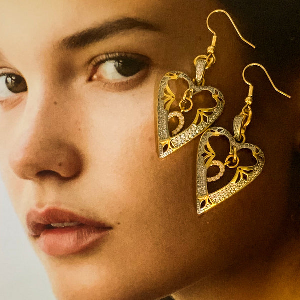 Heart Earrings | Silver and Gold Mixed | Handmade in Australia | Lucky in Love 