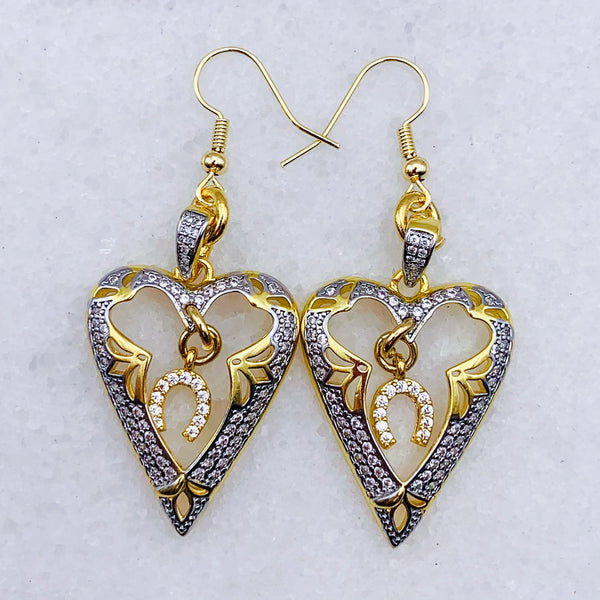 Heart Earrings | Silver and Gold Mixed | Handmade in Australia | Lucky in Love 