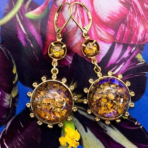 Opal Earrings | Vintage Bohemian Style | Handmade in Australia | Gold