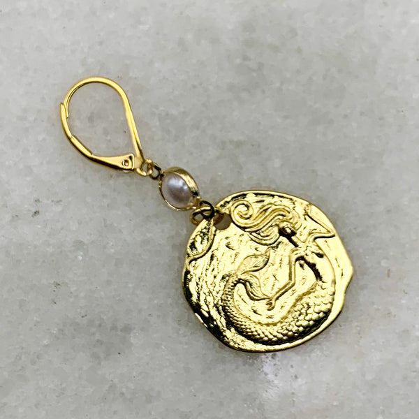 Mermaid Earrings | Gold | Handmade in Australia | Pearl | Bohemian Style