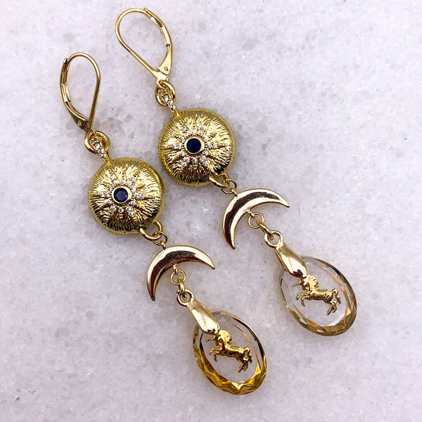 Unicorn Earrings | Gold Jewellery | Handmade in Australia | Turquoise