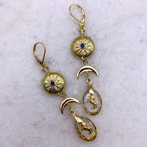 Unicorn Earrings | Gold Jewellery | Handmade in Australia | Turquoise