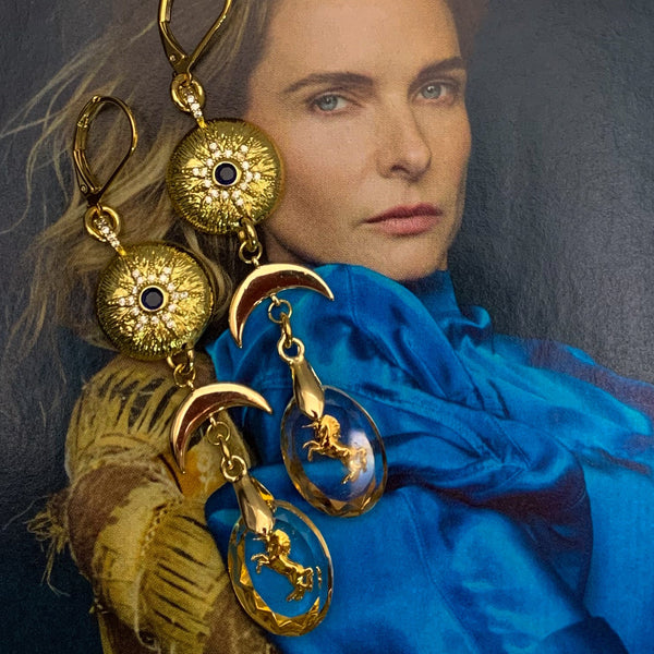 Unicorn Earrings | Gold Jewellery | Handmade in Australia | Turquoise