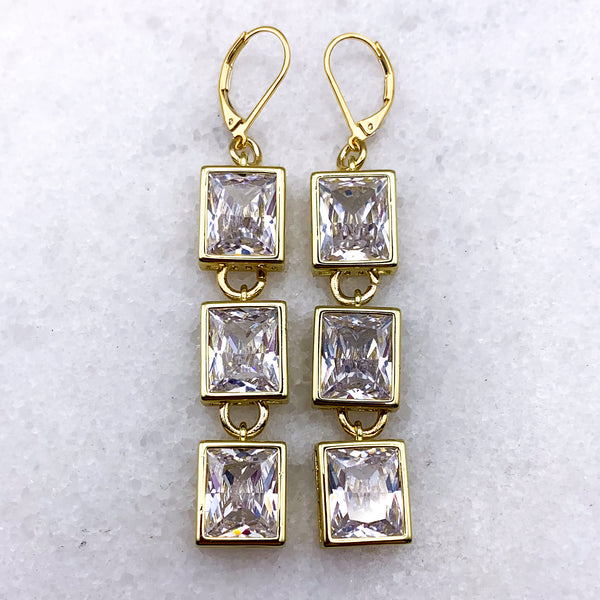 Cut Crystal | Gold filled | Handmade in Australia | Statement Earrings