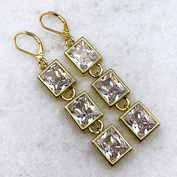 Cut Crystal | Gold filled | Handmade in Australia | Statement Earrings