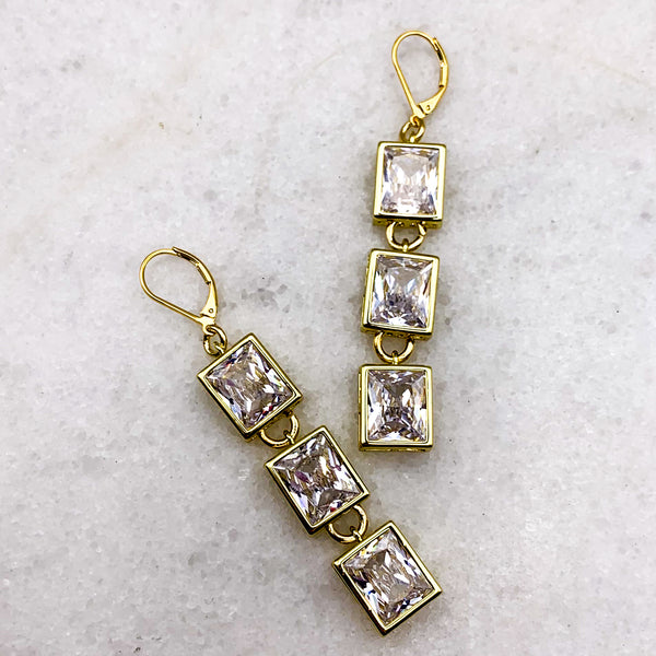 Cut Crystal | Gold filled | Handmade in Australia | Statement Earrings