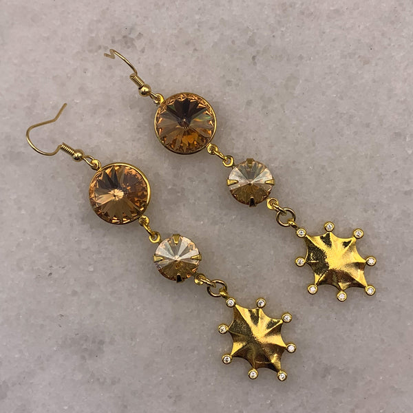 Topaz Earrings | Gold | Handmade in Australia | Vintage Style