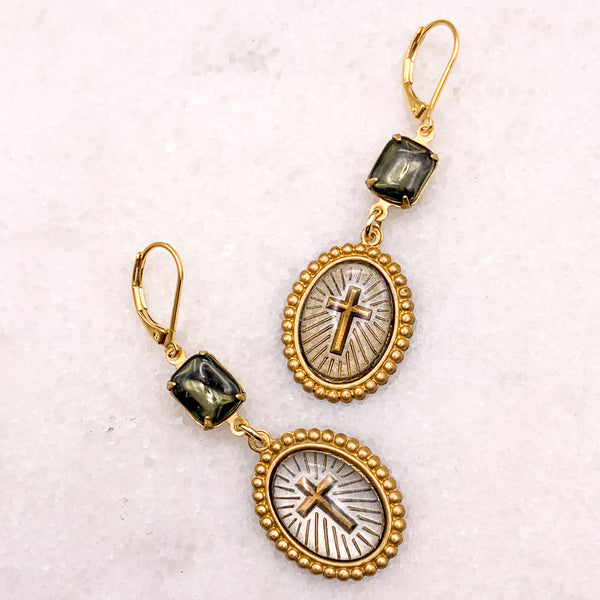 Cross Jewellery | Moonstone | Vintage Style | Handmade in Australia 