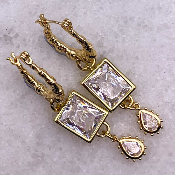 Bamboo Hoops | Cut Crystals | Handmade in Australia