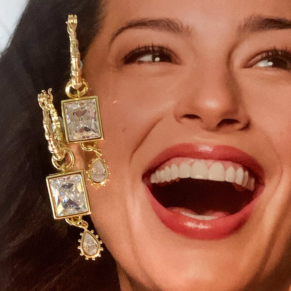 Bamboo Hoops | Cut Crystals | Handmade in Australia