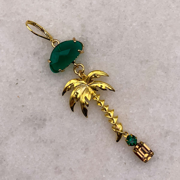 Emerald Earrings | Palm Tree | Vintage | Handmade in Australia