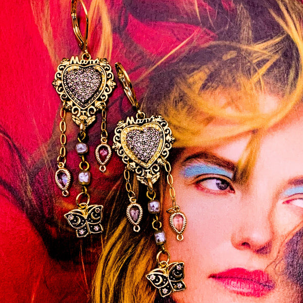 Butterfly Earrings | Vintage Jewellery | Handmade in Australia | Rosary
