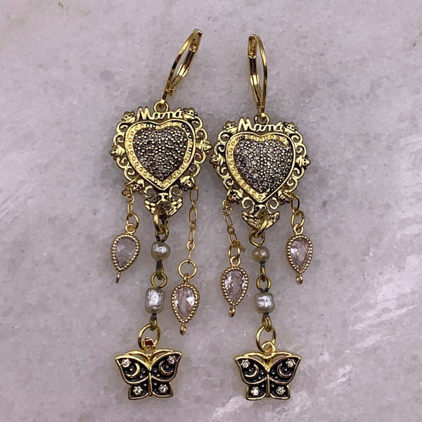 Butterfly Earrings | Vintage Jewellery | Handmade in Australia | Rosary