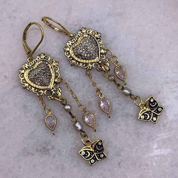 Butterfly Earrings | Vintage Jewellery | Handmade in Australia | Rosary