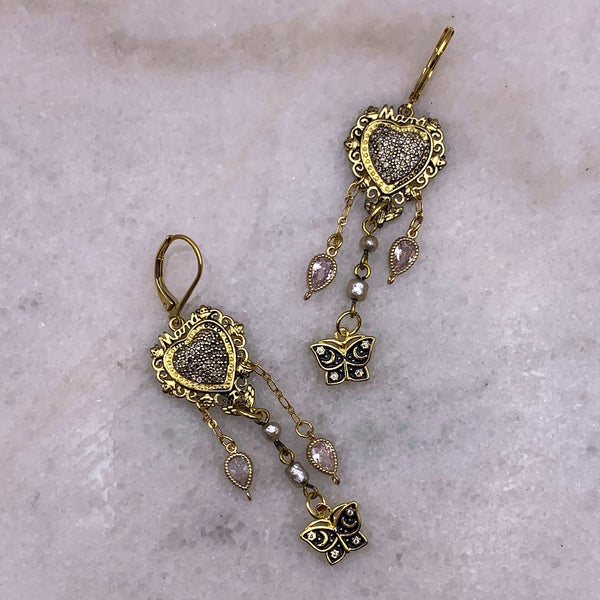 Butterfly Earrings | Vintage Jewellery | Handmade in Australia | Rosary