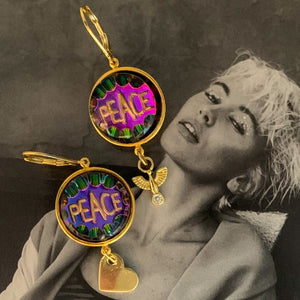 Peace Earrings | Vintage 1970 | Handmade in Australia | Gold Filled