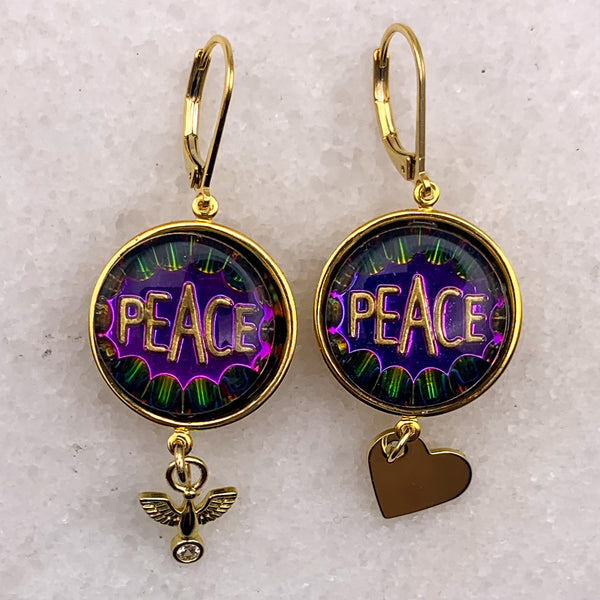 Peace Earrings | Vintage 1970 | Handmade in Australia | Gold Filled