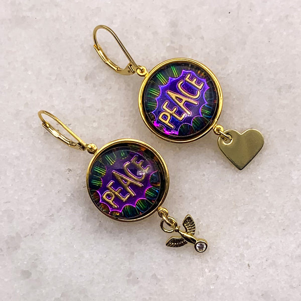 Peace Earrings | Vintage 1970 | Handmade in Australia | Gold Filled