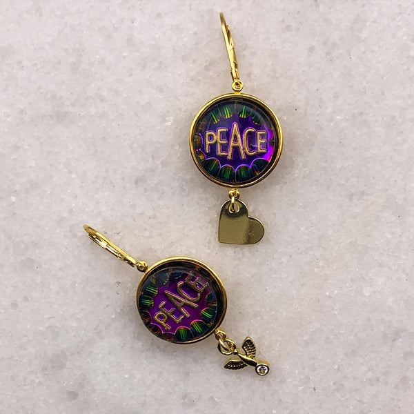 Peace Earrings | Vintage 1970 | Handmade in Australia | Gold Filled