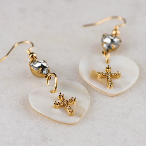 Mother of Pearl  | Carved Heart | Handmade Jewellery