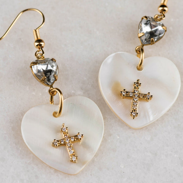 Mother of Pearl  | Carved Heart | Handmade Jewellery