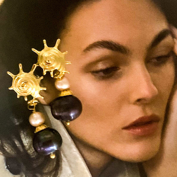 Pearl Earrings | Prussian Blue Pearl | Pink Pearl | Made in Australia