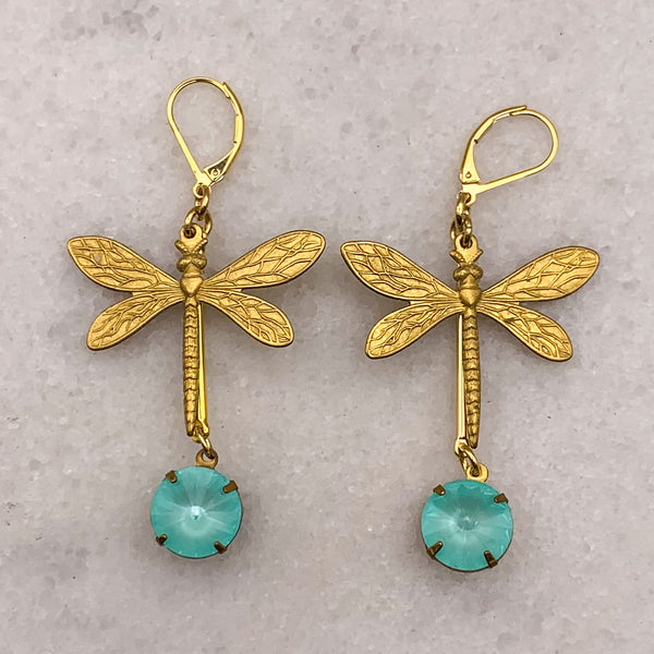 Dragonfly Earrings | Cut Crystal | Handmade in Australia | Bohemian Style