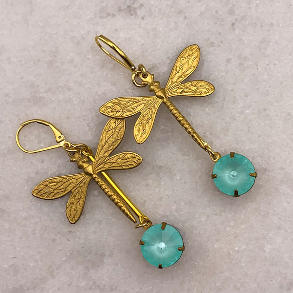 Dragonfly Earrings | Cut Crystal | Handmade in Australia | Bohemian Style
