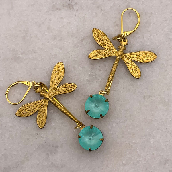 Dragonfly Earrings | Cut Crystal | Handmade in Australia | Bohemian Style