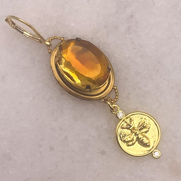 Gold Bee Charm | Amber Crystal | Handmade in Australia 